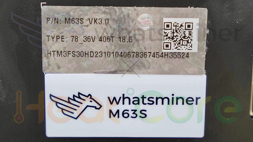 Image of label on the miner
